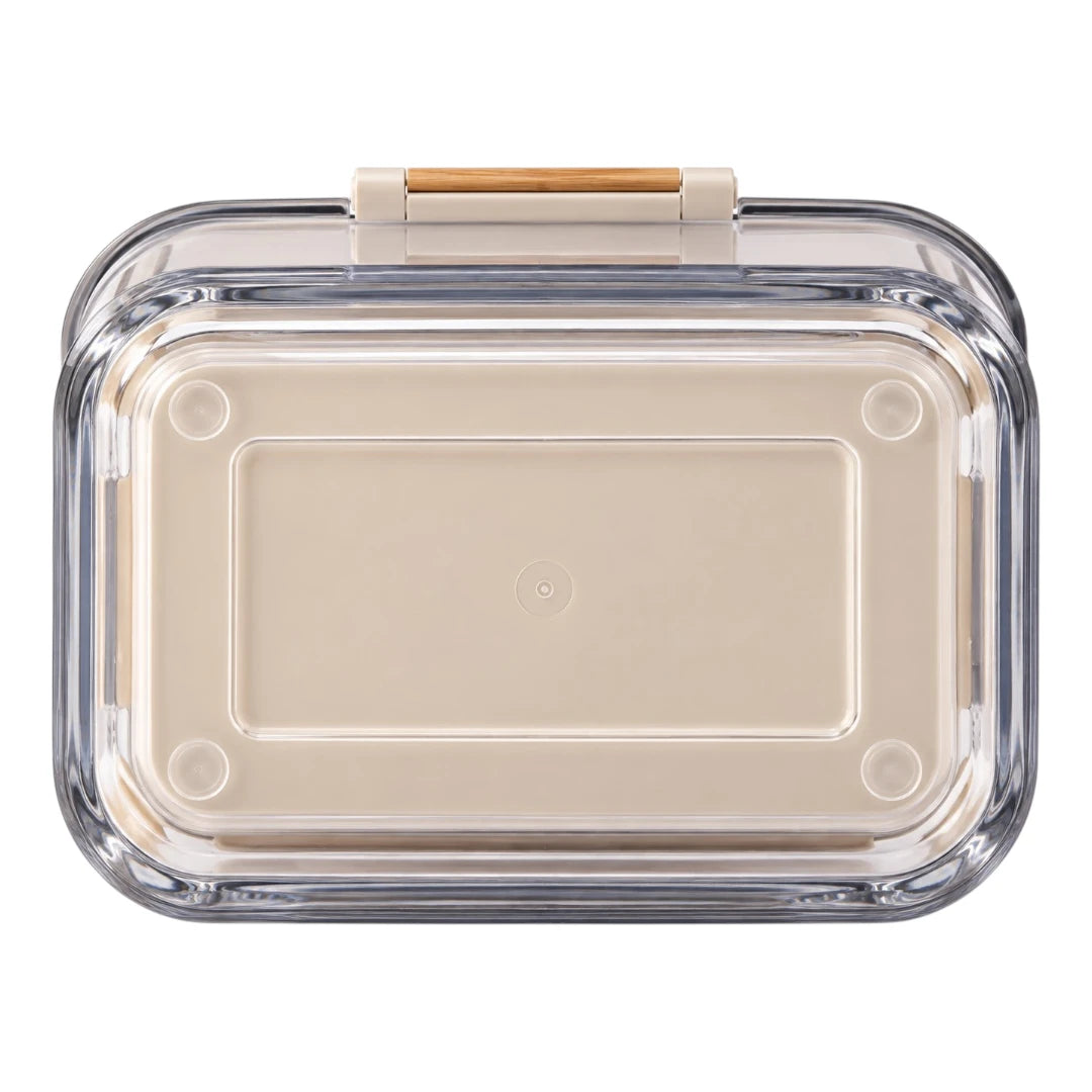 DRAPI Clear Kitchen Storage Container with Bamboo-Style Lid