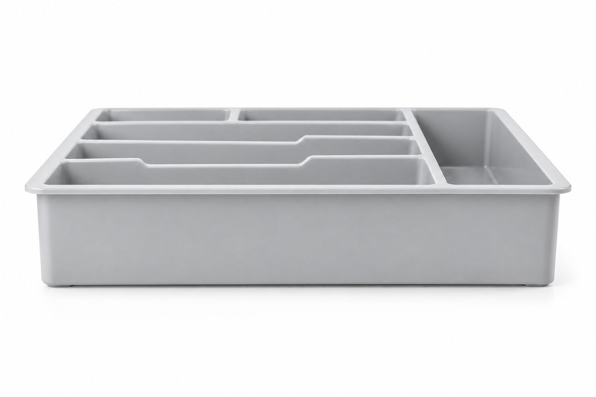 DRAPI 7-Compartment Plastic Cutlery Organizer Tray for Kitchen Storage