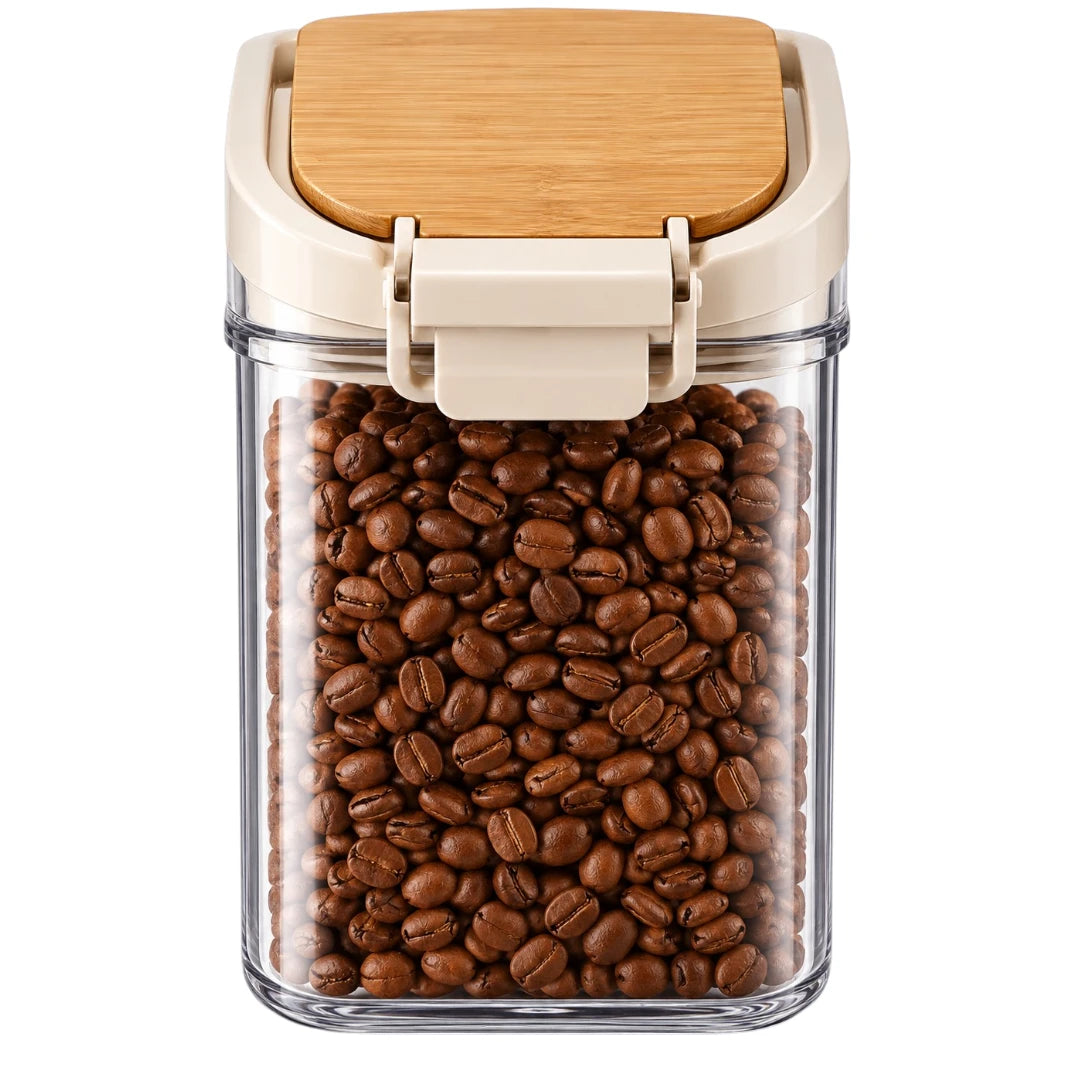 DRAPI Clear Kitchen Storage Container with Bamboo-Style Lid