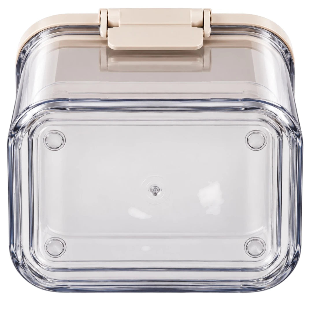 DRAPI Clear Kitchen Storage Container with Bamboo-Style Lid
